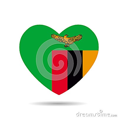 I love Zambia , Zambia flag heart vector illustration isolated on white background Vector Illustration