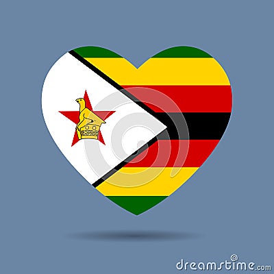 I love Zimbabwe, Zimbabwe flag heart vector illustration isolated on white background Vector Illustration