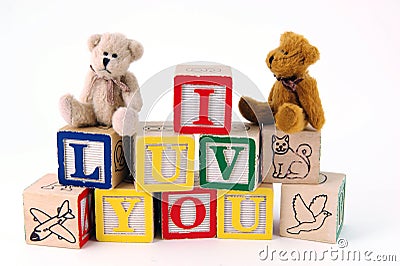 I Luv You with Bears Stock Photo