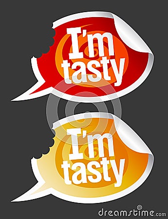 I`m tasty stickers Vector Illustration