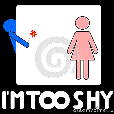 I'm too shy Cartoon Illustration