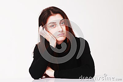 I`m waiting for an answer Psychology, body language, gestures Stock Photo