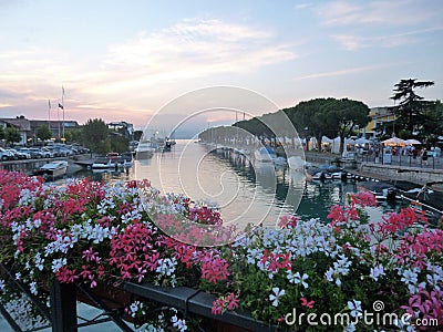 Peschiera Lake View, Lake Garda, Italy Editorial Stock Photo