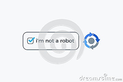 i am no a robot. captcha sign. Isolated Vector Illustration Stock Photo