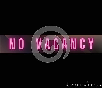Vintage Pink neon No Vacancy sign. Stock Photo