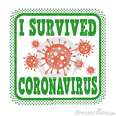 I survived coronavirus grunge rubber stamp Vector Illustration