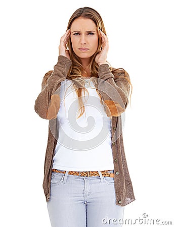 I think I should call it a day. Portrait of an attractive young woman posing in the studio. Stock Photo