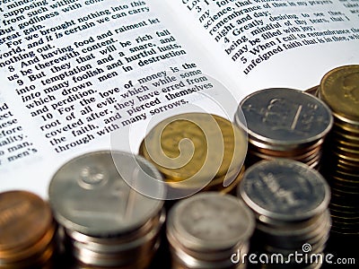 I Timothy 6:10 Love of Money 3 Stock Photo