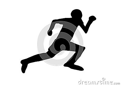 Man Running, Silhouette Iteration #2 Stock Photo