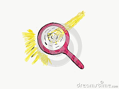 Magnifying Glass to Explore Outside Stock Photo