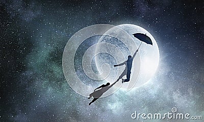 I want to fly away. Mixed media Stock Photo