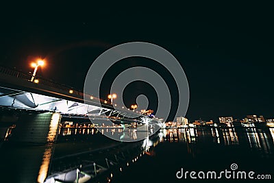 Lake Shinji at night Editorial Stock Photo