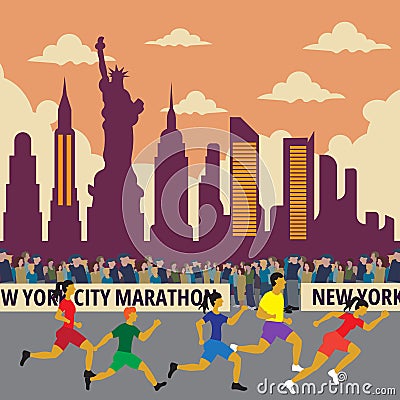 I Will Give You An Amazing Vintage Designs, marathon new york city poster Vector Illustration
