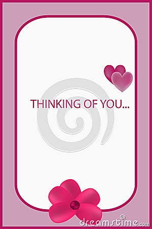I'm thinking of you rose greeting card Vector Illustration