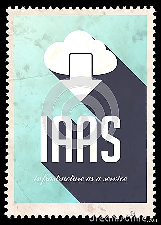 IAAS Concept on Blue Color in Flat Design. Stock Photo