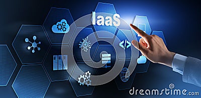 IaaS Infrastructure as a service cloud computing service model. Stock Photo