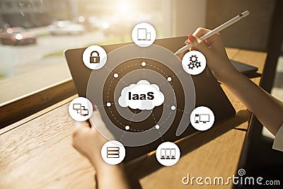 IaaS, Infrastructure as a Service. Internet and networking concept. Stock Photo