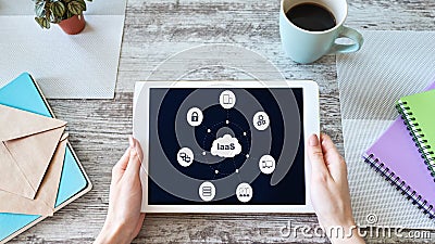 Iaas - infrastructure as a service. Internet and technology concept on screen. Stock Photo