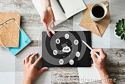 Iaas - infrastructure as a service. Internet and technology concept on screen. Stock Photo
