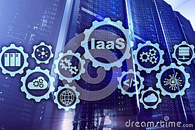 IaaS, Infrastructure as a Service. Online Internet and networking concept. Graph icons on a digital screen. Stock Photo