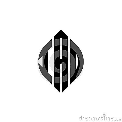 IAD circle letter logo design with circle and ellipse shape. IAD ellipse letters with typographic style. The three initials form a Vector Illustration