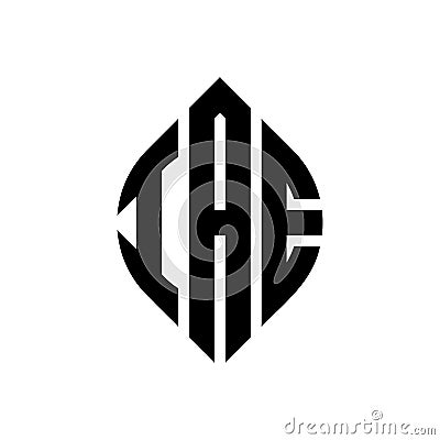 IAE circle letter logo design with circle and ellipse shape. IAE ellipse letters with typographic style. The three initials form a Vector Illustration