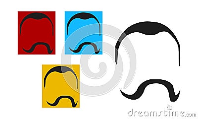 IAF ( Indian Air Force ) pilot Abhinandan style - vector bearded hipster men face. Stock Photo