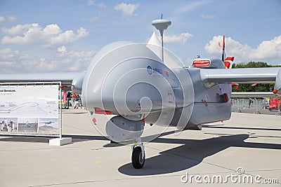 IAI Heron, a medium-altitude long-endurance unmanned aerial vehicle UAV Editorial Stock Photo
