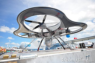 IAI showcasing their Electric Tethered Observation Platform (ETOP) at Singapore Airshow 2012 Editorial Stock Photo
