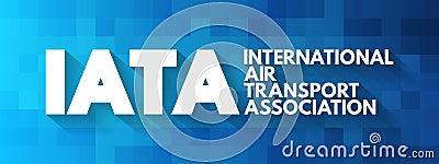 IATA - International Air Transport Association acronym, concept background Stock Photo