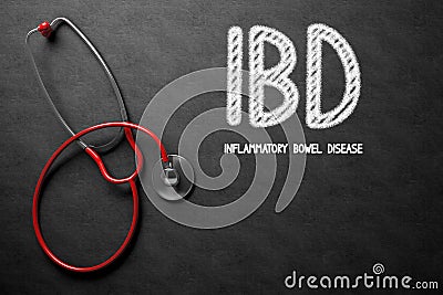 IBD Concept on Chalkboard. 3D Illustration. Stock Photo