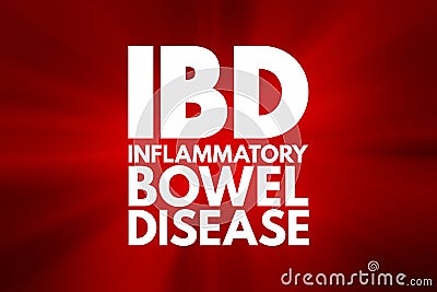 IBD - Inflammatory Bowel Disease acronym, medical concept background Stock Photo