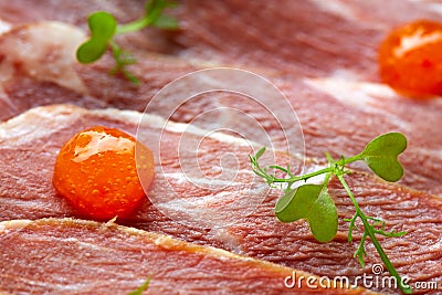 Iberian pork ham with XO sauce Stock Photo