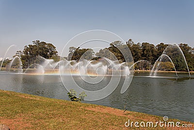 Ibirapuera Park Fountain Sao Paulo Editorial Stock Photo