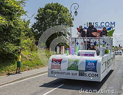 Ibis Hotels Caravan - Tour de France 2015 Editorial Stock Photo