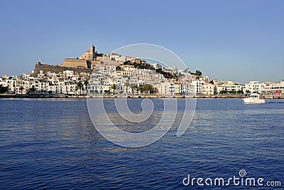 Ibiza Balearic Mediterranean white island in Spain Stock Photo