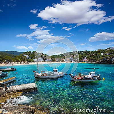 Ibiza Cala Vedella Vadella in Sant Josep at Balearics Stock Photo