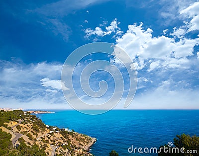 Ibiza Es Cubells Mediterranean view in san Jose Stock Photo