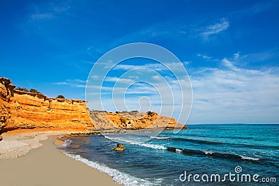 Ibiza island Platja Es bol Nou beach Ses Salines Stock Photo