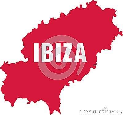 Ibiza map with name Vector Illustration