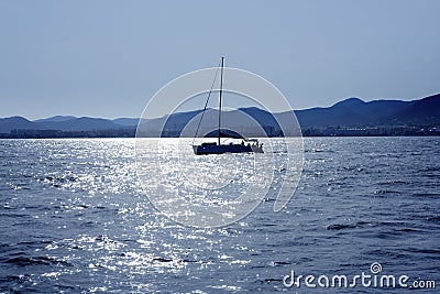 Ibiza mediterranean island blue seascape Stock Photo