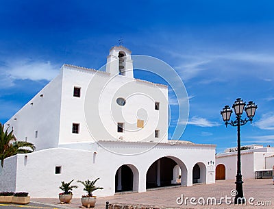 Ibiza Sant Josep de sa Talaia white church Stock Photo
