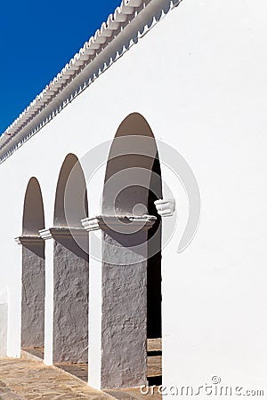 Ibiza Sant Mateu d Albarca San Mateo white church Stock Photo
