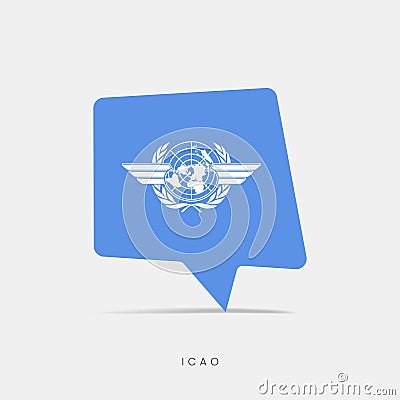 ICAO flag bubble chat icon Vector Illustration