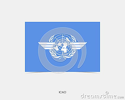 ICAO Rectangle flag icon with shadow Vector Illustration