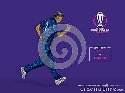 ICC Men's Cricket World Cup India 2023 Based Poster Design, Illustration of Indian Cricket Player Editorial Stock Photo