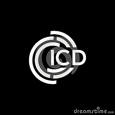 ICD letter logo design on black background. ICD creative initials letter logo concept. ICD letter design Vector Illustration