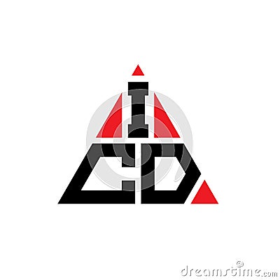 ICD triangle letter logo design with triangle shape. ICD triangle logo design monogram. ICD triangle vector logo template with red Vector Illustration