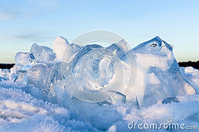 The ice of Baikal Stock Photo