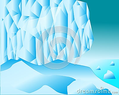 ice blocks and snow expanses of sea Vector Illustration